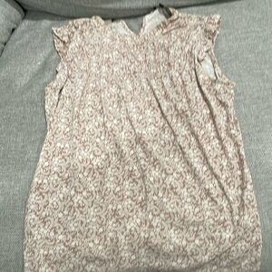 pink patterned blouse